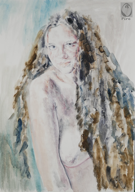 oil on paper - olio su carta di Piro